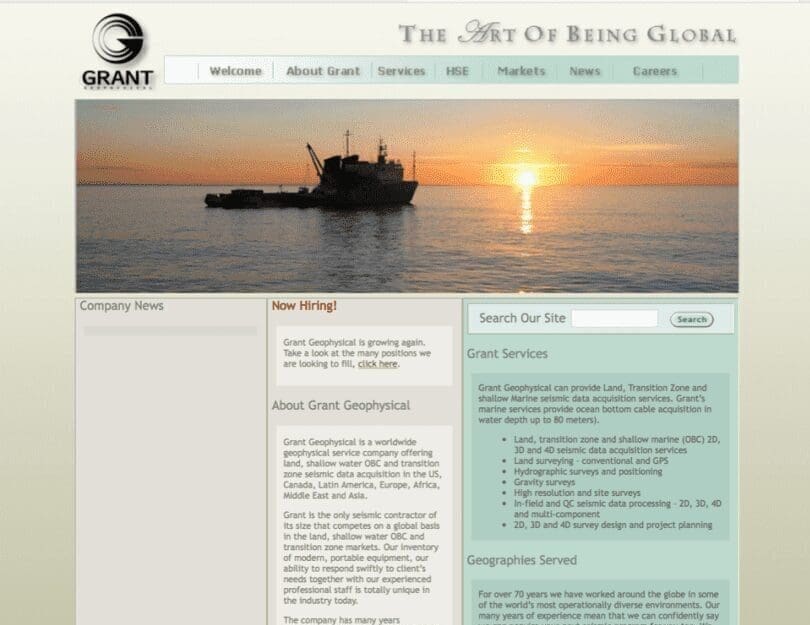 Grant Geophysical - Home Page